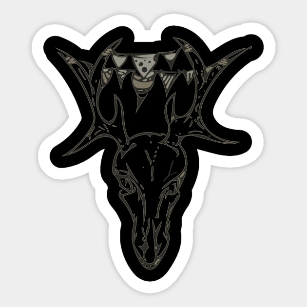 Festive Deer Skull Sticker by GoAti